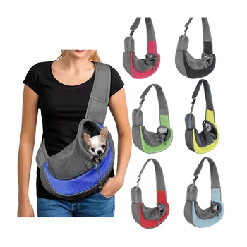 Pet Puppy Carrier S / L Mesh Oxford Single Dog Shoulder Bag Comfort Pouch Shoulder Bag Outdoor Travel Pet Sling Handbag Tote Pouch