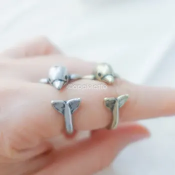 Търговия на едро уникален ретро делфин регулируем пръстен висококачествен дизайн мъжки делфин обещание пръстени жени подарък Overwatch Aros