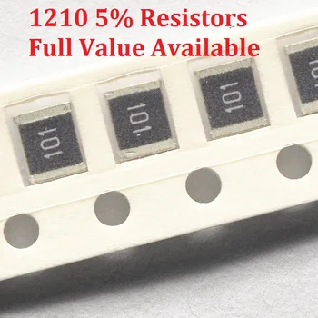 100PCS SMD чип резистор 1210 2.4R / 2.7R / 3R / 3.3R / 3.6R 5% съпротивление 2.4 / 2.7 / 3 / 3.3 / 3.6 / ома резистори 2R4 2R7 3R3 K Безплатна доставка