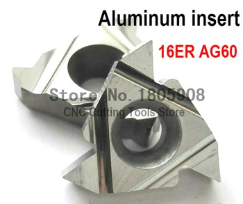 16ER AG60 за вложки за резби от алуминиев карбид 60 градуса външна вложка за резби Индексируеми стругови вложки за държач за струг