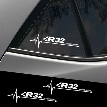 2PCS стикери за странични прозорци за кола водоустойчив отразяващ стил за Volkswagen VW SRacing SR32 лого голф поло Passat B6 Jetta Touran