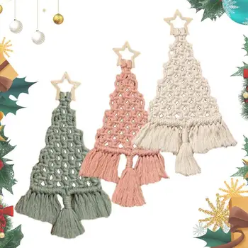 DIY Коледа Macrame Kit Коледно дърво стена висящи тъкани Macrame комплект Macrame доставки кабел памук коледна украса стена