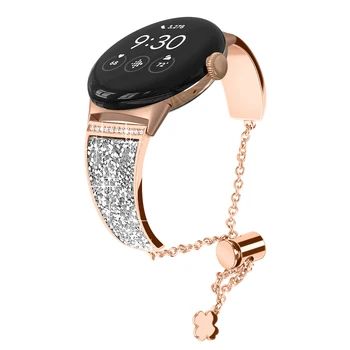 Метална + диамантена каишка за Google Pixel Watch Спортен часовник Жени Регулируема подмяна гривна маншет Google Pixel часовник колан
