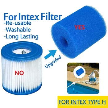 Миеща се многократна употреба басейн филтър гъба за Intex тип H филтър пяна гъба касета плувни аксесоари за Intex басейн