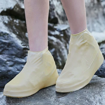 Удебелени калъфи за обувки за дъжд Силиконови протектори за обувки Унисекс ботуши за дъжд Водоустойчиви неплъзгащи се аксесоари за обувки за многократна употреба за дъждовни