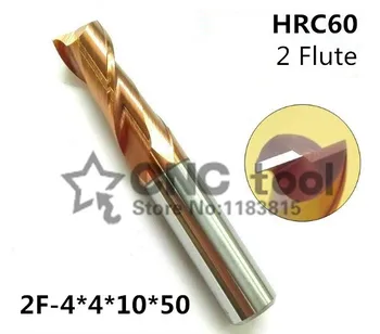 2F-4.0 HRC60, карбид квадратни плоски крайни мелници покритие: нано две флейта диаметър 4.0 мм, пяната, скучна бар, cnc, машина