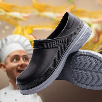 Мъжки обувки за готвачи Жени неплъзгащи се водоустойчиви маслоустойчиви кухненски обувки Работни обувки за готвач Майсторски ресторант Сандал плюс размер 49