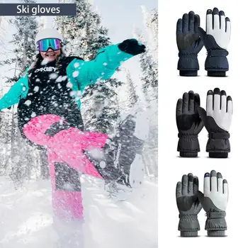 Ветроупорни ръкавици Водоустойчиви ски ръкавици Термични ски ръкавици с предпазител за китката Топли зимни ръкавици за жени Ръкавици за моторни шейни