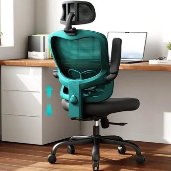 Ергономичен офис стол - мрежест офис стол с флип нагоре ръце & регулируема обратно височина фотьойл
