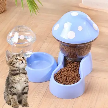 Pet вода захранващо сухо мокро разделяне котка пиене хранилка сифон дизайн фуражи практически домашен любимец котка автоматично фидер купа