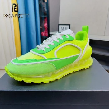 Мъжки ежедневни маратонки обувки цвят мач дебела подметка дантела нагоре реален leahter прозрачна подметка луксозен дизайнер мокасини Sapatos