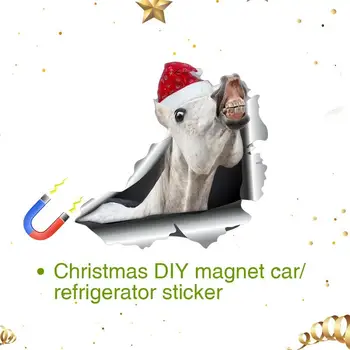 3D Crack кола Decal магнит кола стикер Коледа кола прозорец декорация водоустойчив карикатура животни стикер кола аксесоари