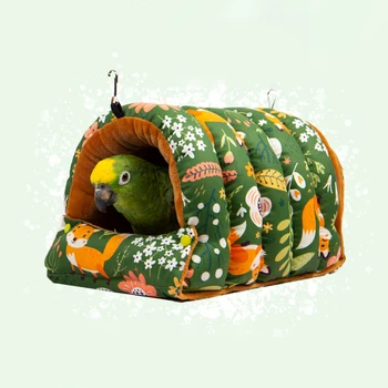 Божур папагал затопляне гнездо къща зима топло гушкане хижа Budgerigar висящи хамак скривалище спално легло птица клетка аксесоари