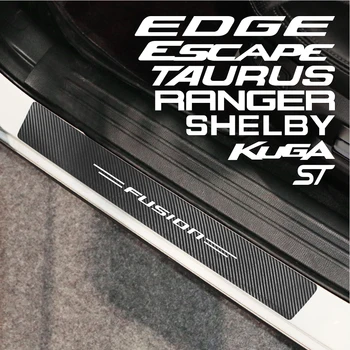 Автомобилна врата въглеродна кожа влакна перваз плоча покритие за Ford Focus Fusion Ranger Kuga Mondeo Shelby Taurus Auto Protector Аксесоари