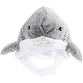 Новост Плюшена шапка за акула Парти костюм Фото реквизит Косплей Шапка за акула Плюшена шапка Шапка