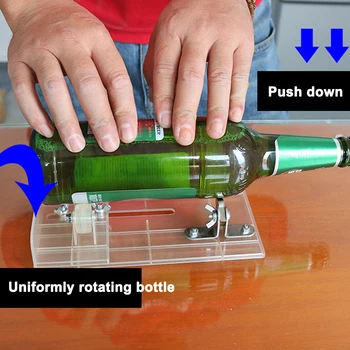Универсален DIY резачка за стъклени бутилки Регулируеми метални скулптури Машина за рязане Бутилки за вино Занаятчийски декорации Инструмент за рязане на стъкло