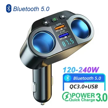 Автомобилна запалка гнездо сплитер зарядно QC3.0 бързо зарядно двойно USB 3.1A цифров дисплей захранващ адаптер за всички телефон