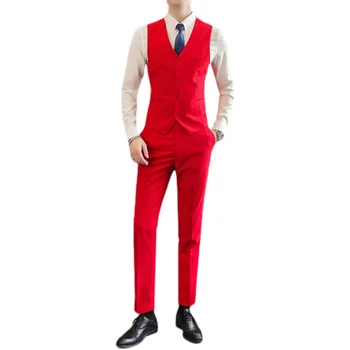 2023 Нова жилетка + панталониОсновната промоция на модния бизнес тенденция мъжки голям размер жилетка от две части комплект от 10 цвята външна търговия