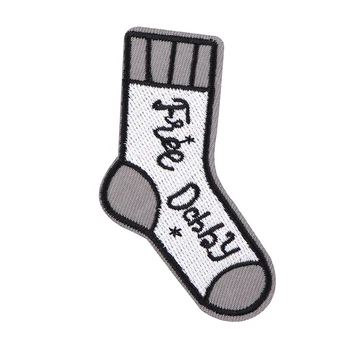 AD2795 Филм чорап форма бродирани лепенки за дрехи лепенки DIY желязо на кръпки пънк кръпка шият апликация стикер