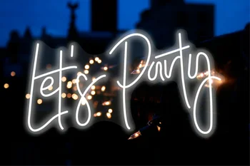 Let's Party Neon Sign, Custom Neon Sign, Neon Light, Wedding Neon Sign, Light Up Sign, Bar Sign Background Wall Neon Decoration