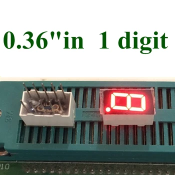 20PCS/LOT 0.36 инча 1 бит 7 сегмент червен LED дисплей цифрова тръба пластмаса метал общ катод (Nixie тръба)