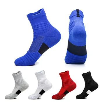 Мъжки спортни чорапи професионален баскетбол нехлъзгащи се чорапи хавлиени на открито Дишаща памук Възглавница Active Trainer Чорапи за мъже