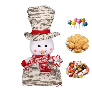 Коледен подарък кукла чанта бонбони подарък чанта с шнур за многократна употреба снежен човек кукла съхранение чанта десктоп декорация Коледа празник
