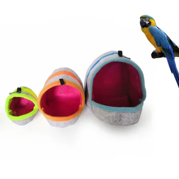 Къща за папагали Птици за зимно висящо гнездо Защита на клетка за птици Консумативи за местообитания Плюшен памук цвят птица клетка за вълнисти папагали