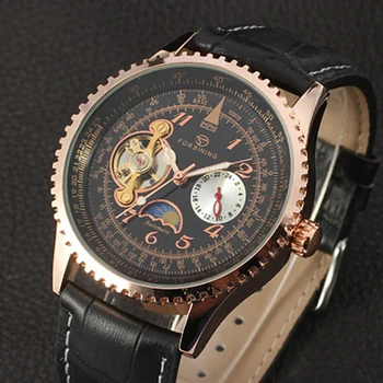 2023 Forsining Watch Мъже Tourbillon часовници Лунна фаза Auatomatic Механични ръчни часовници Мъже Relogio Masculino Reloj Hombre