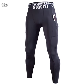 Мъжки дишащи спортни тренировъчни панталони Чорапогащи за бягане 2019 НОВИ Мъжки фитнес Компресионен клин Панталони Dry Fit Джогинг Спортно облекло