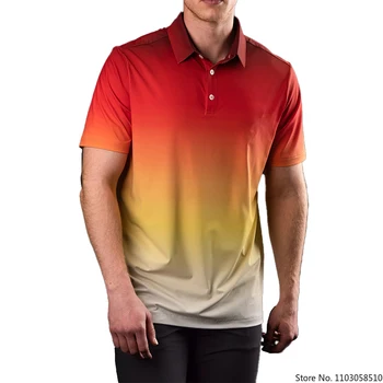 Лятна мъжка риза Облекло за голф риза Casual Polo Мъжка тениска с къс ръкав Бързо сушене и дишаща Топ Anti-Pilling