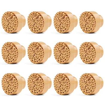 12 парчета 35mm Boho скрин копчета ратан копчета дървени чекмеджета копчета кръгли дървени скрин дръжки с винтове, природа