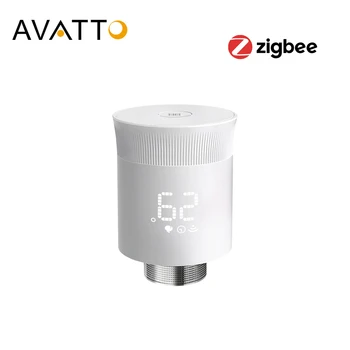 AVATTO Tuya ZigBee TRV термостат, интелигентен радиатор задвижващ клапан програмируем температурен контролер работи за Alexa Google Home