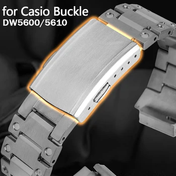  за Casio DW5600 DW5610 Метална сгъваема двойна катарама от неръждаема стомана Бутон за часовник Малък квадратен стоманен каишка Buckle 18mm закопчалка