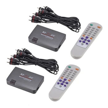 2X RF към AV конвертор, селектор на канали, кабелна телевизия към прожекционна телевизия, видео порт поддържа пълна система AC110-240V US Plug