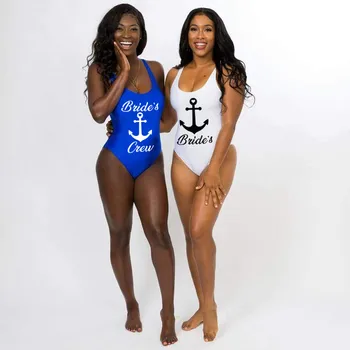 Морски потребителски момински бански костюми Нова мода булка екипаж едно парче бански секси жени летен бански костюм за жени