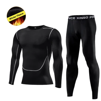 Fleece Running Suit Men's Fitness Clothing Sportswear Two-Piece Gym Night Running Morning Running Warm Clothes Training Casual