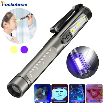Мини медицинска писалка светлина удобен първа помощ работа инспекция UV LED фенерче професионални спешни джоб факел лекар медицинска сестра лампа