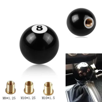 Универсална кола кръгла топка форма смола скоростно превключване копче черен 8 билярд ръчна трансмисия превключвател дръжка лост AT MT