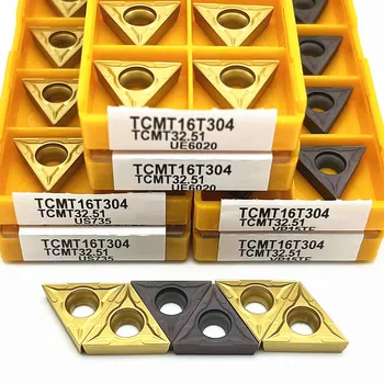 TCMT16T304 TCMT16T308 VP15TF UE6020 карбид острие метал струговане инструмент CNC стругови инструменти могат да бъдат индексирани TCMT 16T304 режещ инструмент