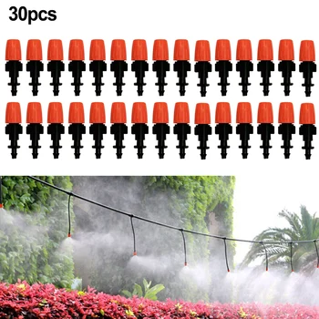 30pcs Регулируеми градински капково напояване запотяване дюзи микро бодлива дюза мъгла пръскачки напояване пръскачка за парникови