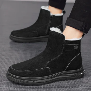 Damyuan Нови зимни ботуши за мъже Ботуши Ежедневни обувки 2023 Боти до глезена Мода Плюшени топли боти Обувки Botas Mujer обувки