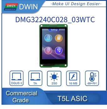Dwin 2.8-инчов, 240 * 320 пиксела резолюция, 262K цветове, TN-TFT-LCD HIM интелигентен капацитивен сензорен дисплей DMG32240C028_03W