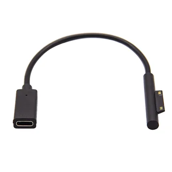 20cm 15V 3A бързо зареждане USB Type-C женско захранване за Microsoft Surface Pro 4 5 6 Go таблет PD зарядно адаптер кабел DC