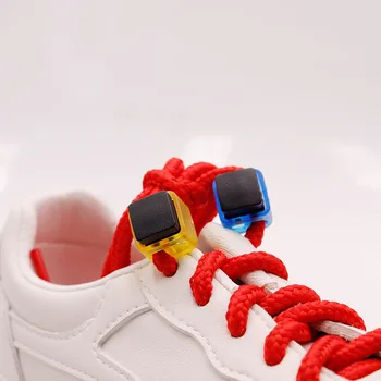 Coolstring 1.6 * 1.6CM квадратен аксесоар за обувки 2бр / чифт мързелив пластмасова катарама за маратонка въже дантела удобни еластични aglets