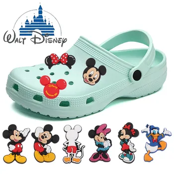 Disney сладък аниме Мики и Мини катарами за обувки Крок талисмани Аксесоари за сандал PVC карикатура декорация