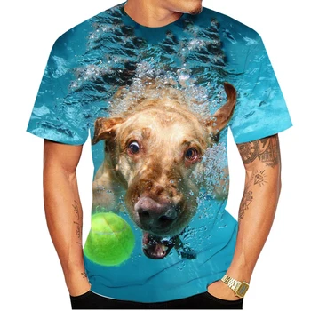 2023 Мъже и жени Нов лабрадор ретривър домашен любимец куче 3D печат тениска мъже лято смешно случайни тениска върховете