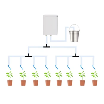 8 Комплект за система за поливане на таймер за капкови глави Интелигентни стайни растения Устройство за капково напояване Автоматичен контролер на помпата за поливане