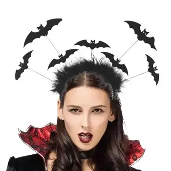 Хелоуин прилеп лента за глава Хелоуин вещица костюм за момиче вампир вещица пачка рокля с лента за глава прилеп крила готически реколта