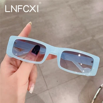 LNFCXI Ретро плажни очила Малки слънчеви очила Жени Мъже Хип-хоп Jelly Cool Дамски Мода Слънчеви очила на едро